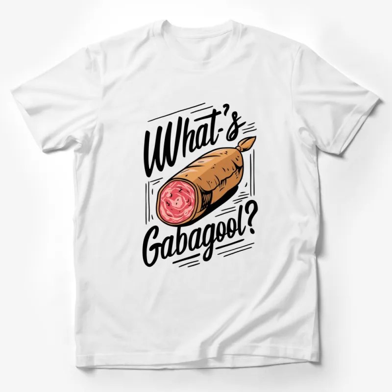 What's Gabagool? Funny Italian Deli Meat T-Shirt, Foodie Gift, Unique Sausage Graphic Tee Male T-Shirt