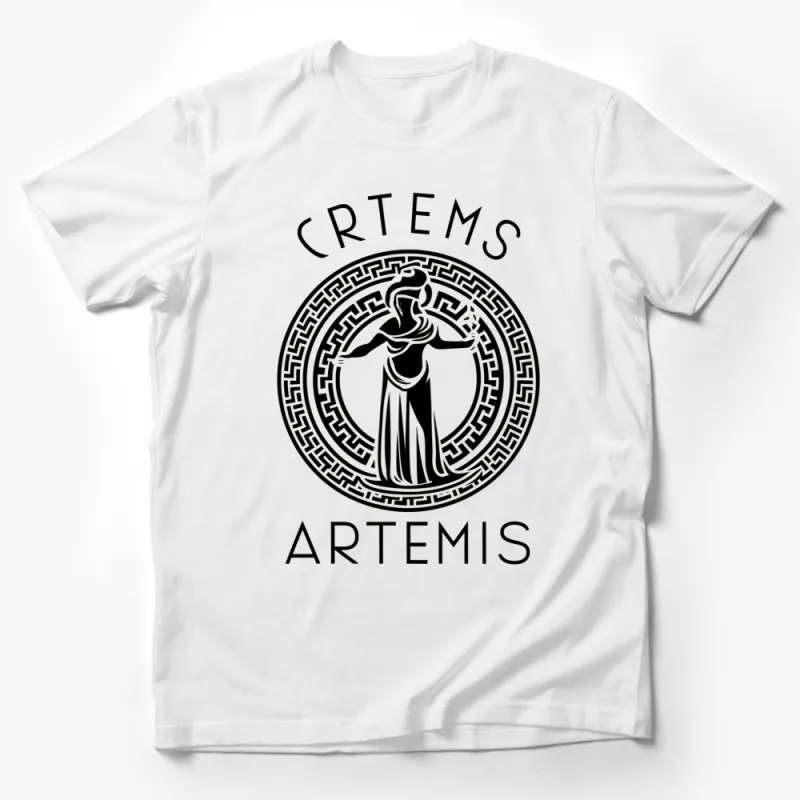 Artemis Goddess Graphic T-Shirt, Greek Mythology, Elegant Black and White Design, Unisex Tee Male T-Shirt