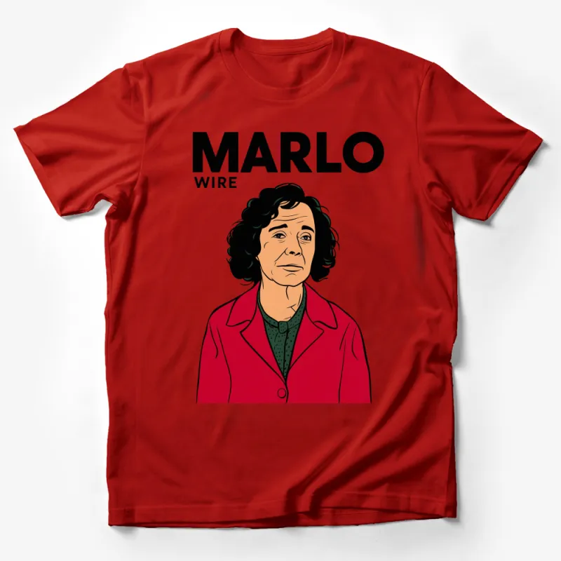 Marlo Wire Character Portrait T-Shirt, Vintage Inspired Graphic Tee, Unique Pop Culture Shirt, Bold Colorful Design Male T-Shirt