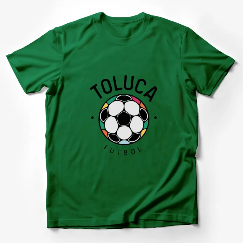 Toluca Futbol Soccer Ball Graphic T-Shirt, Unisex Sports Tee, Football Fan Gift, Black and White Male T-Shirt