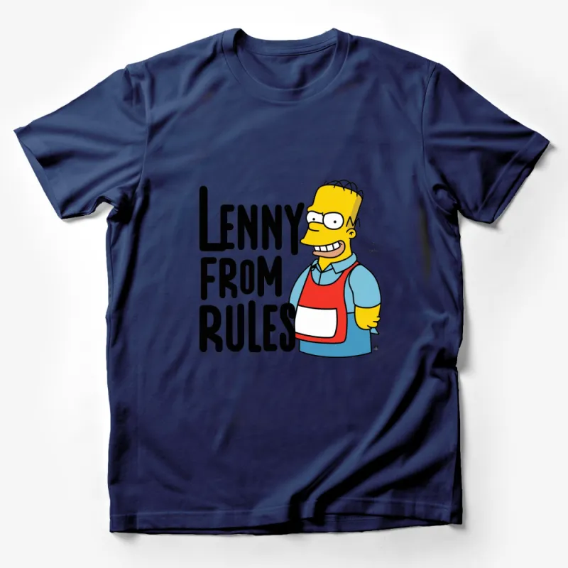 Cartoon Character Yellow Man Lenny Rules T-Shirt, Funny Graphic Tee, Perfect Gift for Fans Male T-Shirt