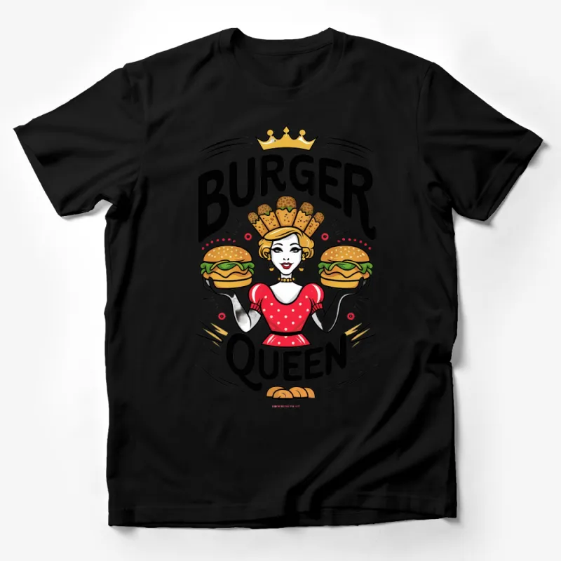 Burger Queen T-Shirt, Retro Fast Food Lover Tee, Vintage Style Hamburger Graphic Shirt, Unisex Male T-Shirt