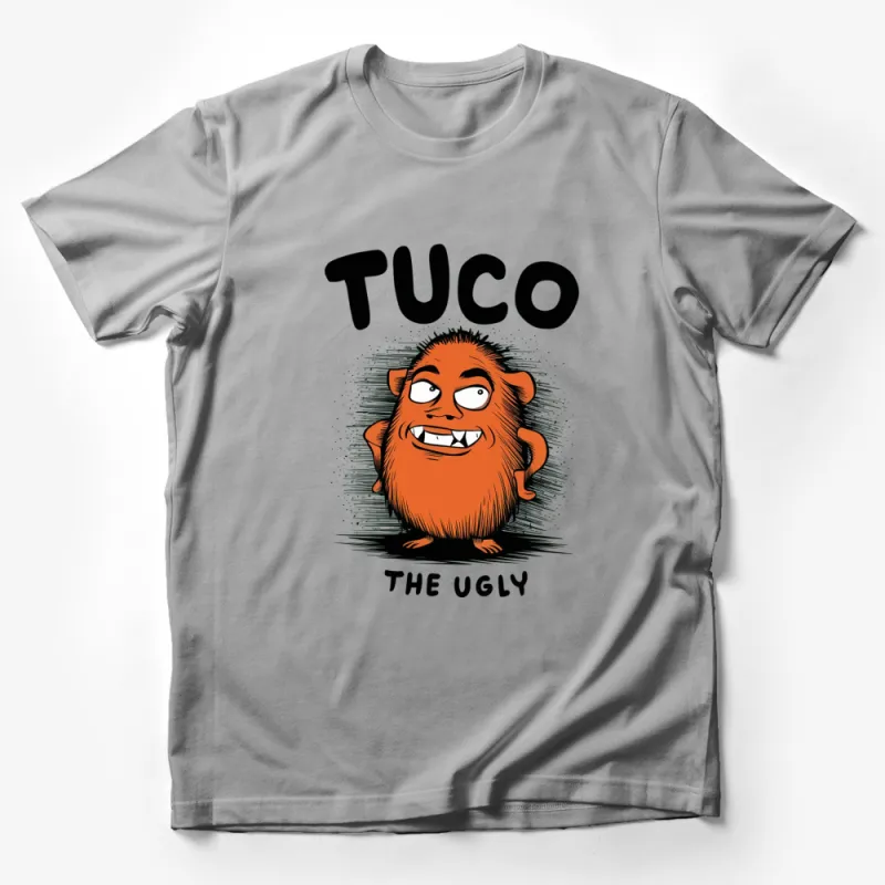 Tuco The Ugly Monster Orange Graphic T-Shirt, Funny Cartoon Character T-Shirt, Unique Monster Design Tee for All Ages Male T-Shirt