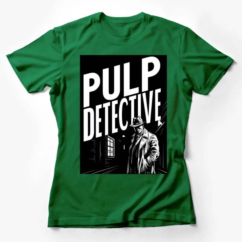 Pulp Detective Noir Style Graphic T-Shirt, Vintage Inspired Black and White Design Tee Female T-Shirt