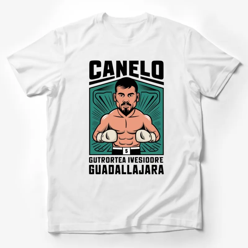 Canelo Boxing Champion T-Shirt, Vintage Style Graphic Tee, Guadalajara Mexico, Men's Sports Apparel Male T-Shirt