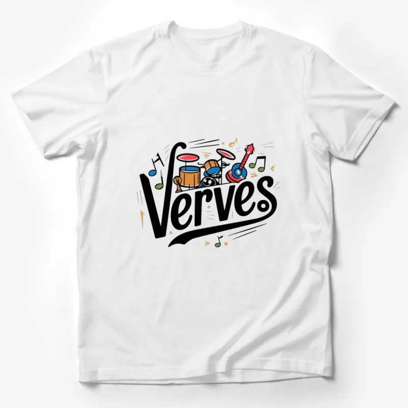 Verves Music Band Drum Set Graphic Tee, Colorful Drummer T-Shirt, Music Lover Gift Idea Male T-Shirt