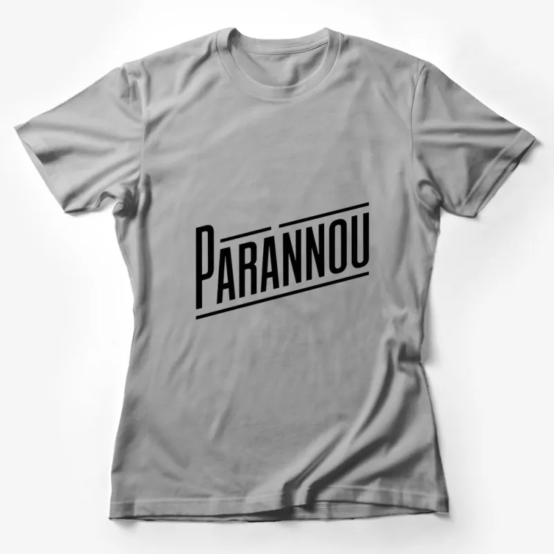 Trendy Parannou Logo Graphic Tee, Bold Black and White Design, Unisex T-Shirt Female T-Shirt