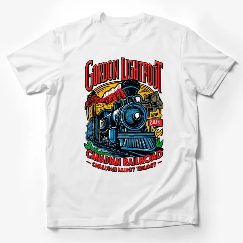 Vintage Gordon Lightfoot Canadian Railroad Trilogy Train T-Shirt, Classic Rock Music Tee, Collectible Retro Shirt Male T-Shirt