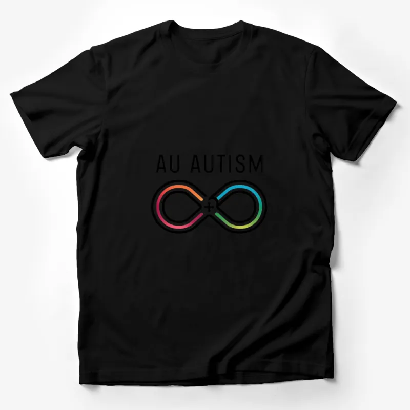 Autism Awareness T-Shirt with Colorful Infinity Symbol Design, Support AU Autism Male T-Shirt