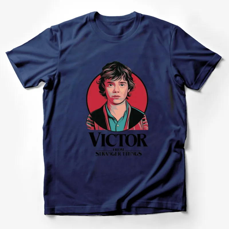 Victor From Stranger Things Inspired Art T-Shirt, Red Background, Graphic Tee, Fan Merchandise Male T-Shirt