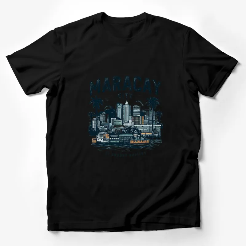 Maracay City Graphic T-Shirt, Vintage Style Skyline, Artistic Urban Tee, Casual Wear, Cool Gift Idea for Travelers Male T-Shirt