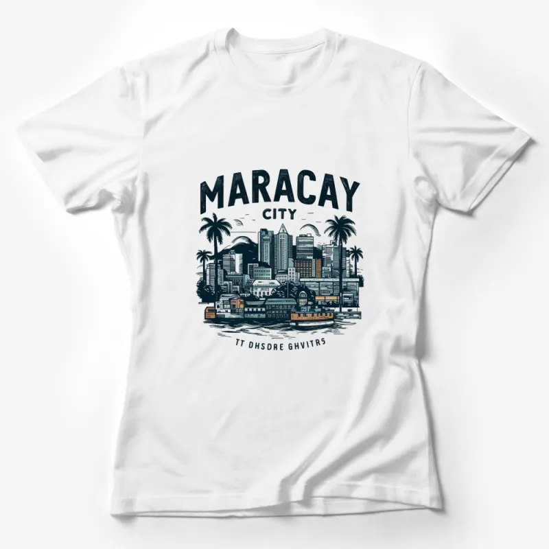 Maracay City Graphic T-Shirt, Vintage Style Skyline, Artistic Urban Tee, Casual Wear, Cool Gift Idea for Travelers Female T-Shirt