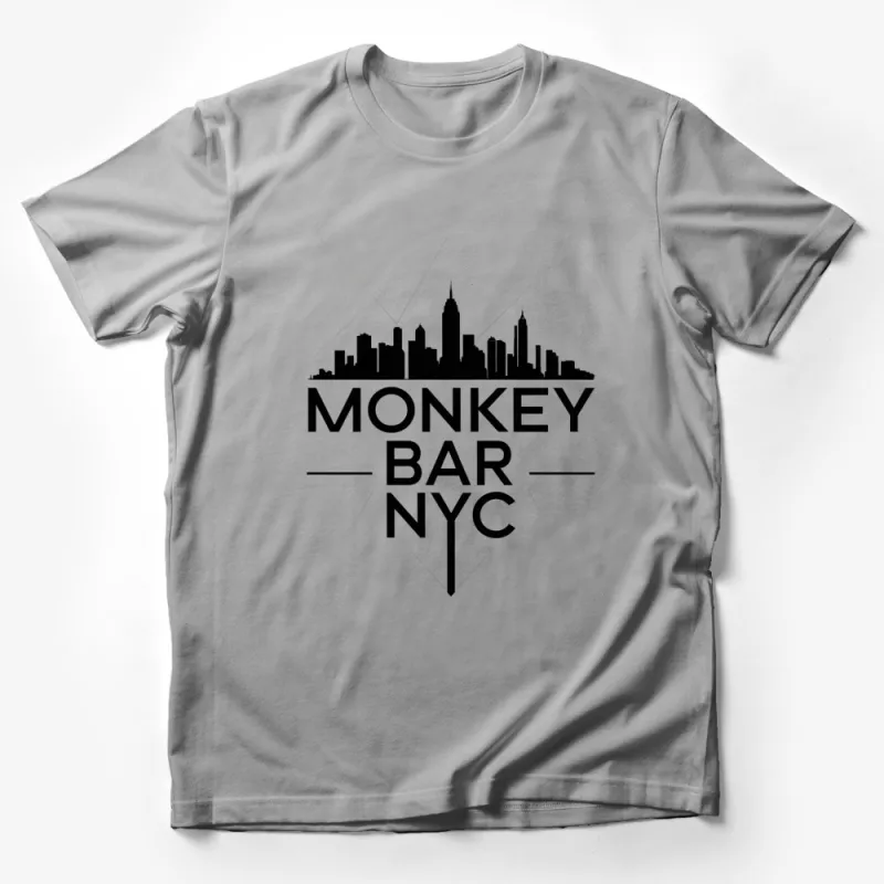 Monkey Bar NYC Skyline Graphic T-Shirt, Urban Chic Fashion Tee, Unisex Cityscape Casual Top Male T-Shirt