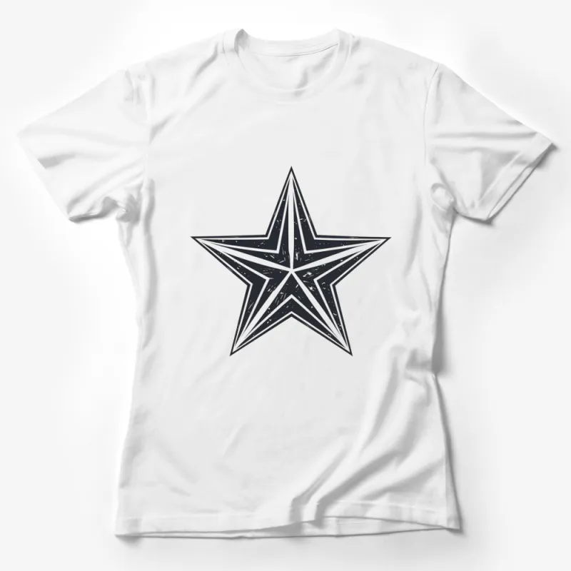 Vintage Star Graphic T-Shirt, Distressed Star Design, Casual Streetwear, Unisex Tee, Cool Fashion Top Female T-Shirt