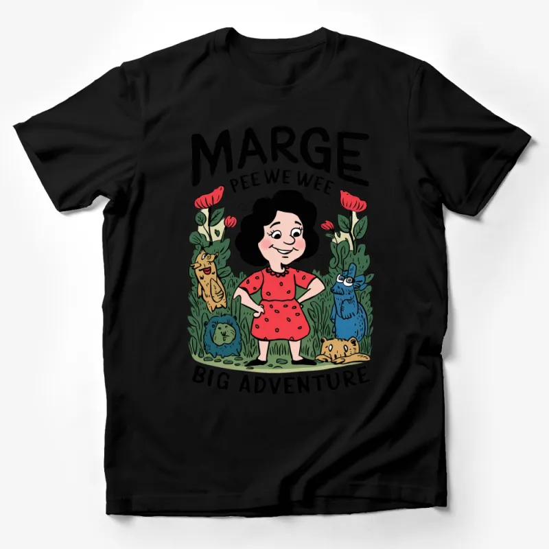 Vintage Cartoon Marge Pee Wee Adventure Tee, Retro Style Graphic T-Shirt, Fun Animal Illustrated Shirt Male T-Shirt