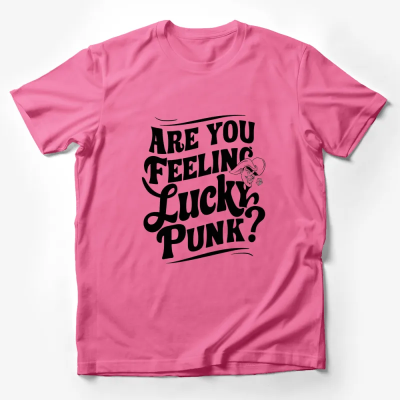 Vintage Slogan T-Shirt Are You Feeling Lucky, Punk? Retro Typography Tee Male T-Shirt