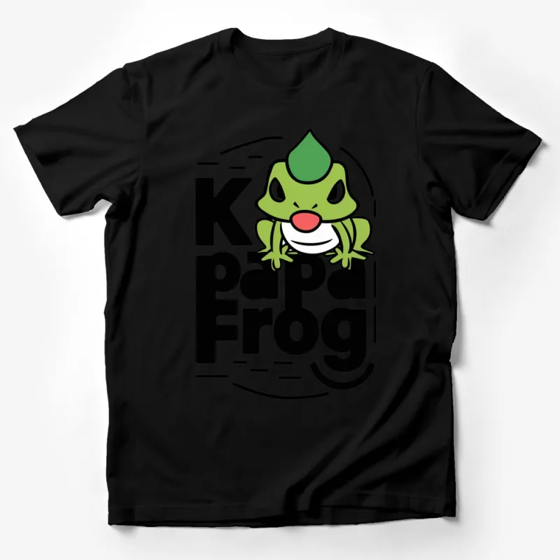 Cute Cartoon Frog T-Shirt, K Papa Frog Graphic Tee, Fun Animal Design Shirt, Casual Wear Male T-Shirt