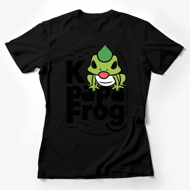 Cute Cartoon Frog T-Shirt, K Papa Frog Graphic Tee, Fun Animal Design Shirt, Casual Wear Female T-Shirt