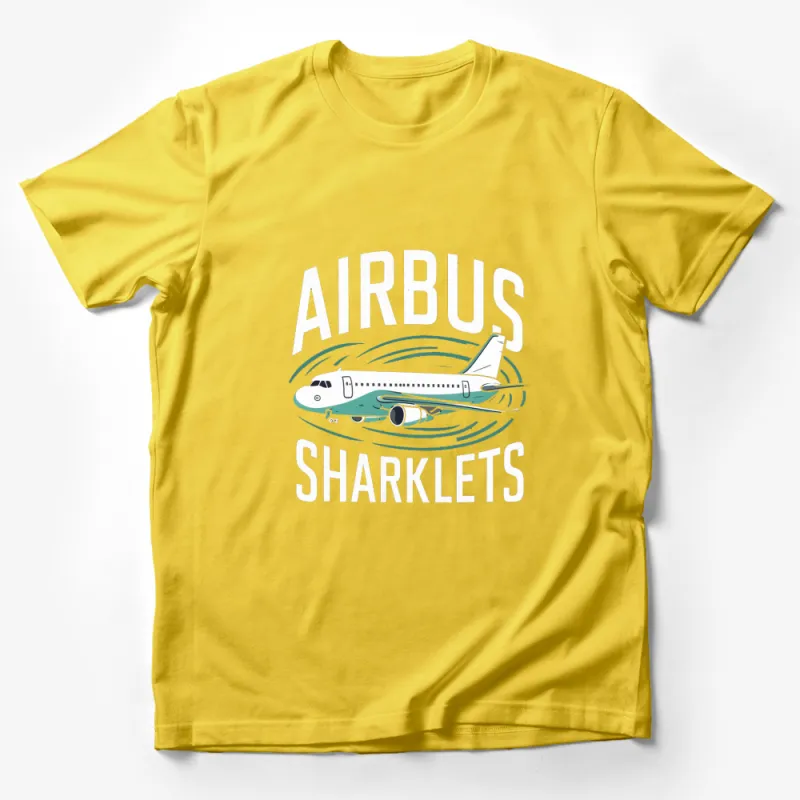 Airbus Sharklets Graphic T-Shirt, Aviation Enthusiast Tee, Airplane Lover Gift, Unique Pilot Apparel Male T-Shirt