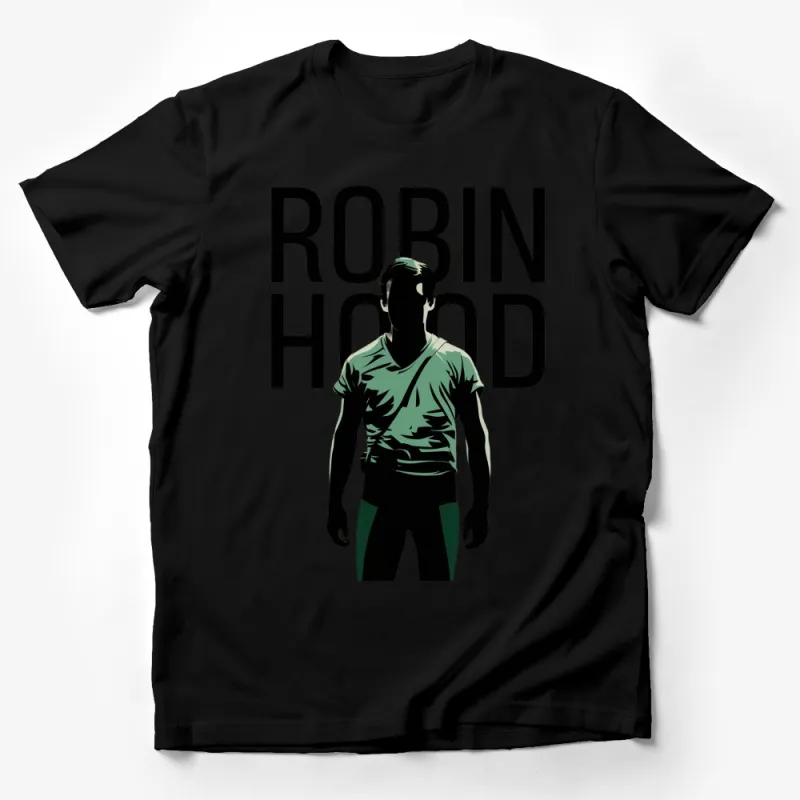 Robin Hood Graphic T-Shirt, Vintage Archery Hero Design, Men's Green and Black Tee, Modern Legend Apparel, Iconic Folk Hero Shirt Male T-Shirt