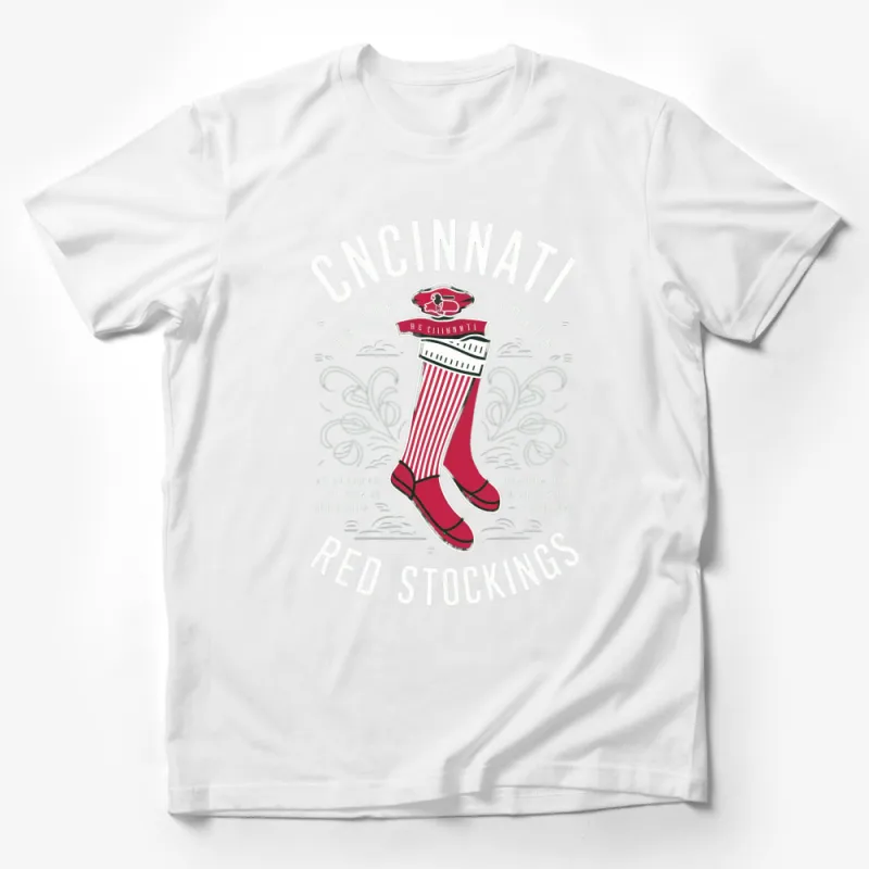 Vintage Cincinnati Red Stockings T-Shirt, Classic Baseball Graphic Tee, Sports History Apparel Male T-Shirt