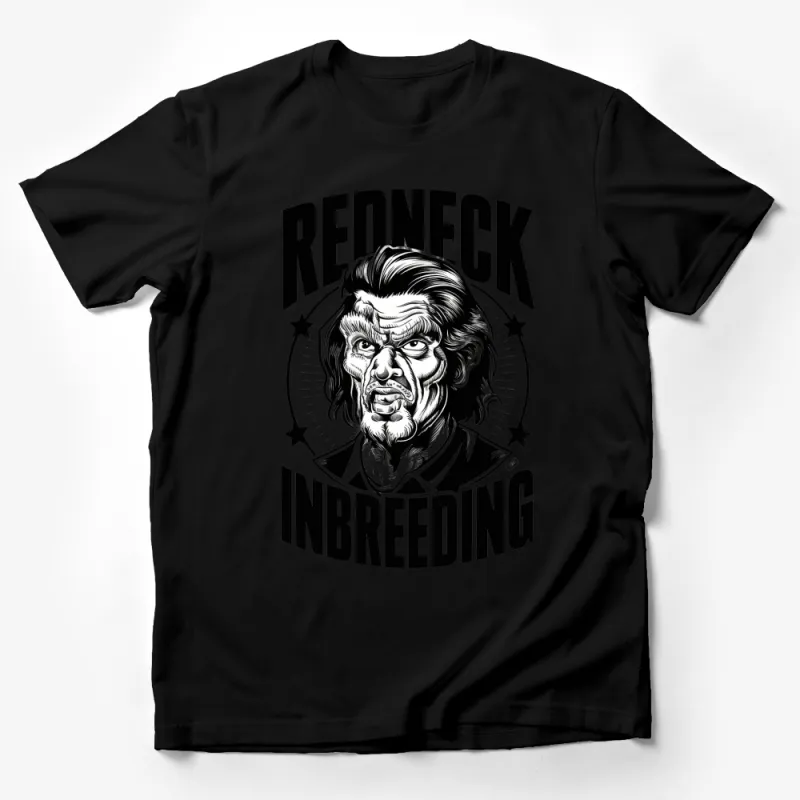 Redneck Inbreeding Graphic T-Shirt, Bold Black and White Design, Unique Illustration, Men's Fashion Tee Male T-Shirt