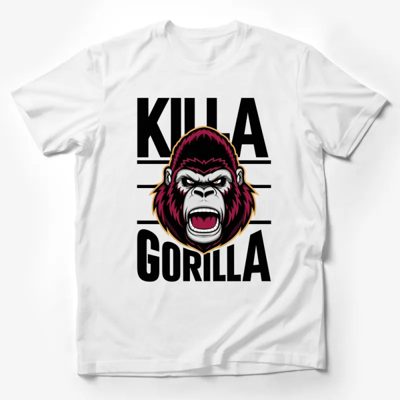 Killa Gorilla Graphic T-Shirt, Bold Angry Gorilla Face, Urban Streetwear, Unisex Tee for Men and Women Male T-Shirt