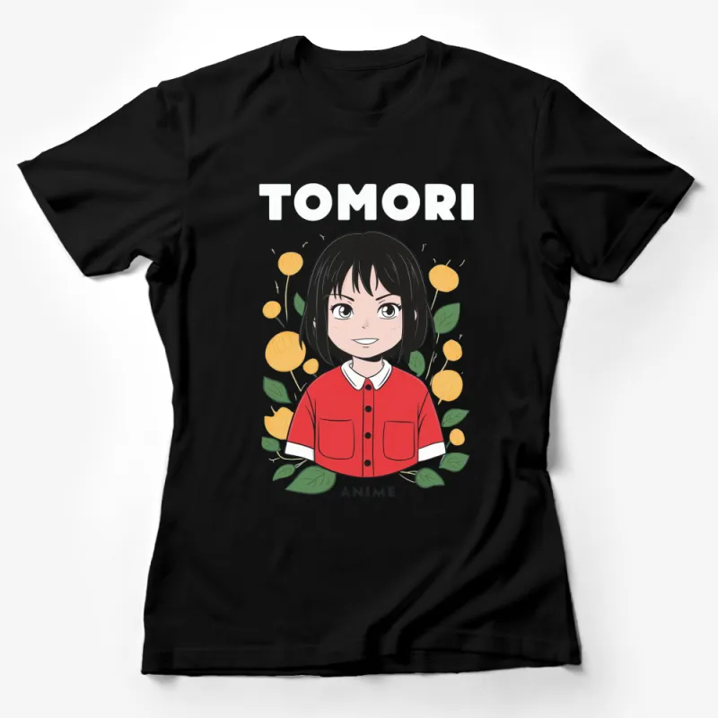 Anime Girl T-Shirt, Japanese Manga Style, Cute Character, Red Jacket - Youthful and Vibrant Casual Wear Female T-Shirt