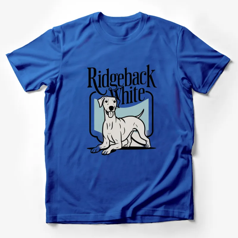 Ridgeback White Dog Graphic T-Shirt, Unisex Casual Dog Lover Tee, Trendy Pet Owner Gift Male T-Shirt