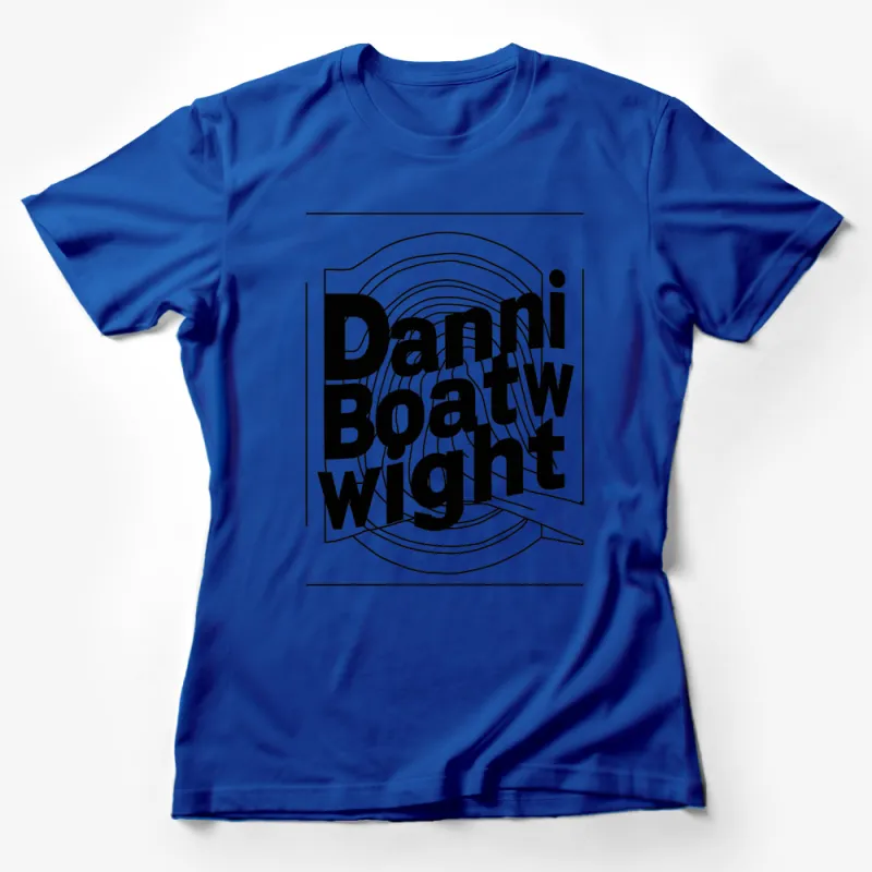 Retro Danni Boatwright Graphic T-Shirt, Black and White Circle Design, Casual Wear Female T-Shirt