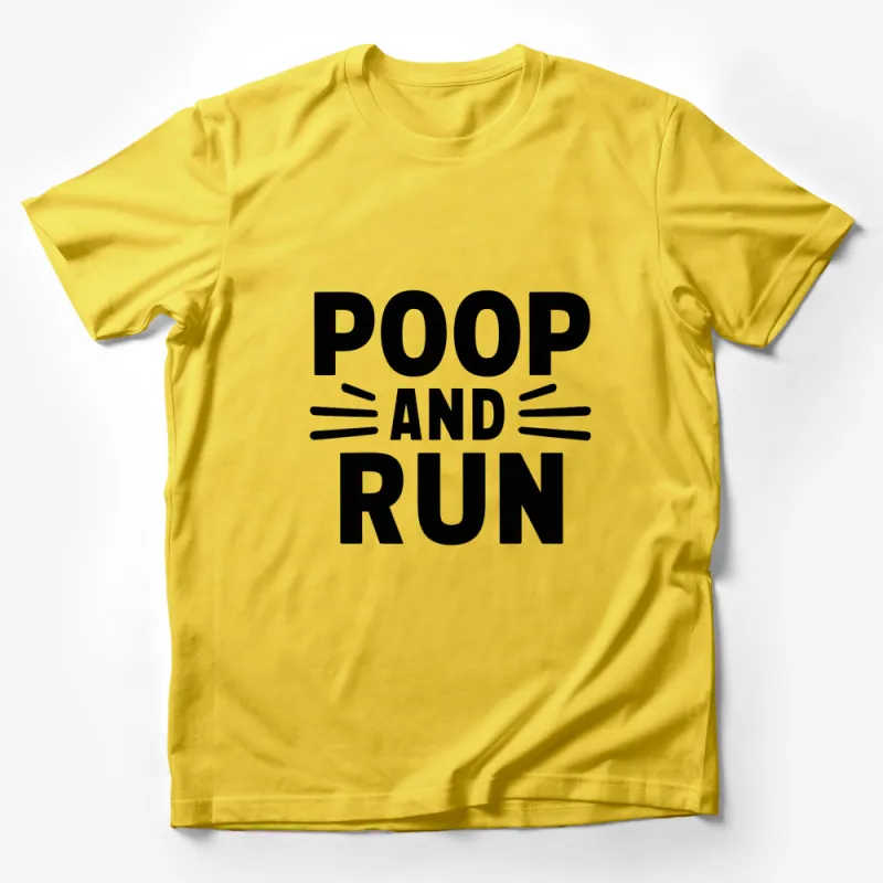 Funny Poop and Run Black and White Graphic T-Shirt, Casual Unisex Tee, Novelty Shirt for Runs and Gags Male T-Shirt