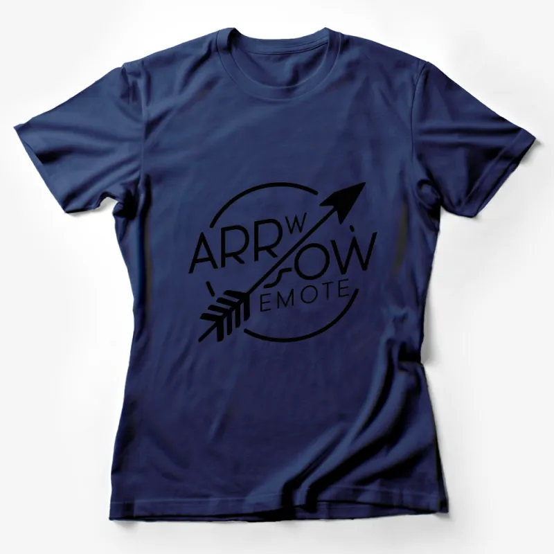 Minimalist Arrow Emote Black and White Unisex T-Shirt, Graphic Tee Design, Modern Style Female T-Shirt