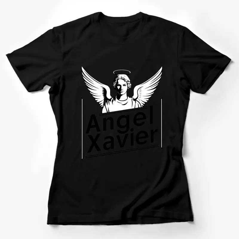 Angel Xavier Graphic T-Shirt, White Winged Angel Design, Unisex Tee Female T-Shirt