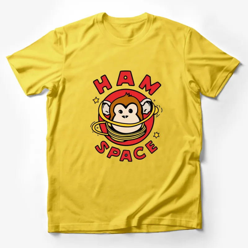 Space Monkey T-Shirt, Cute Astronaut Monkey in Orbit, Fun Kids and Adults Tee Male T-Shirt