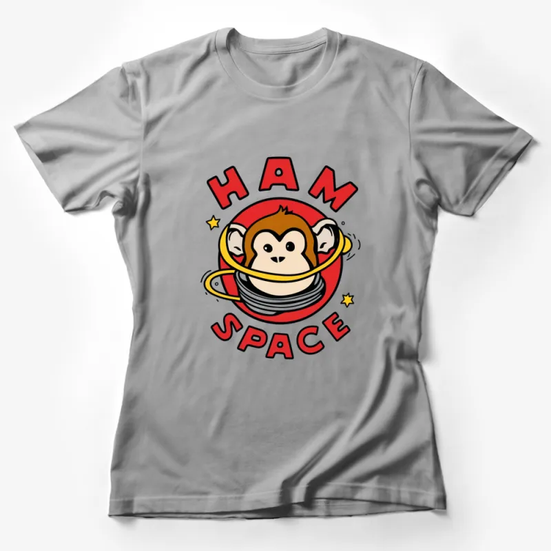 Space Monkey T-Shirt, Cute Astronaut Monkey in Orbit, Fun Kids and Adults Tee Female T-Shirt