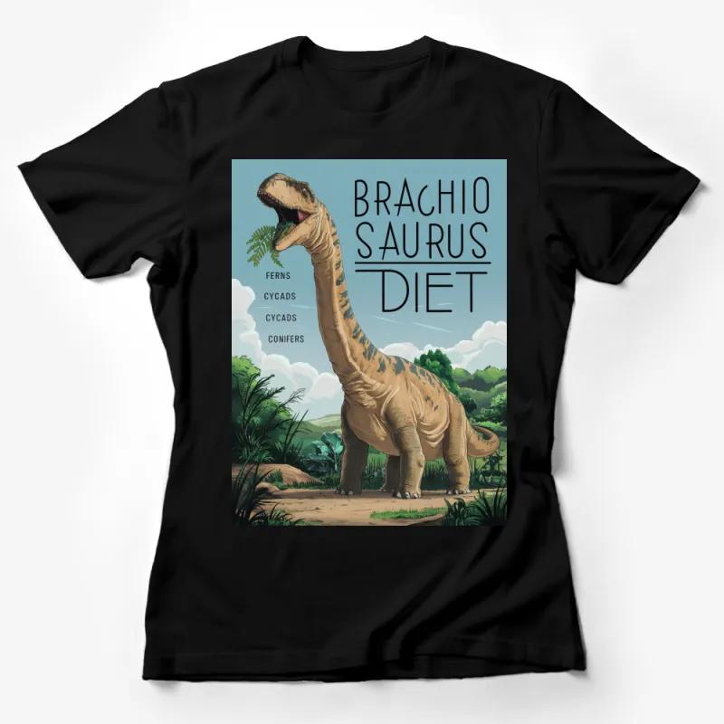 Brachiosaurus Dinosaur Diet Graphic T-Shirt, Vintage Dino Tee for Kids and Adults Female T-Shirt