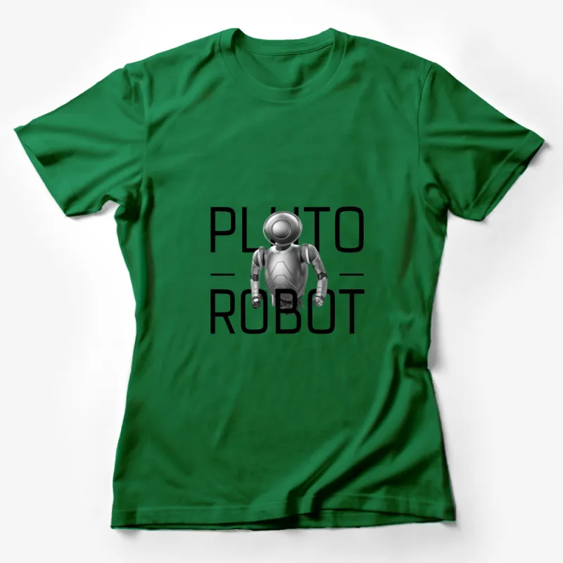 Pluto Robot Graphic T-Shirt, Cool Space Themed Tee, Unisex Sci-Fi Apparel, Gift for Tech Lovers Female T-Shirt