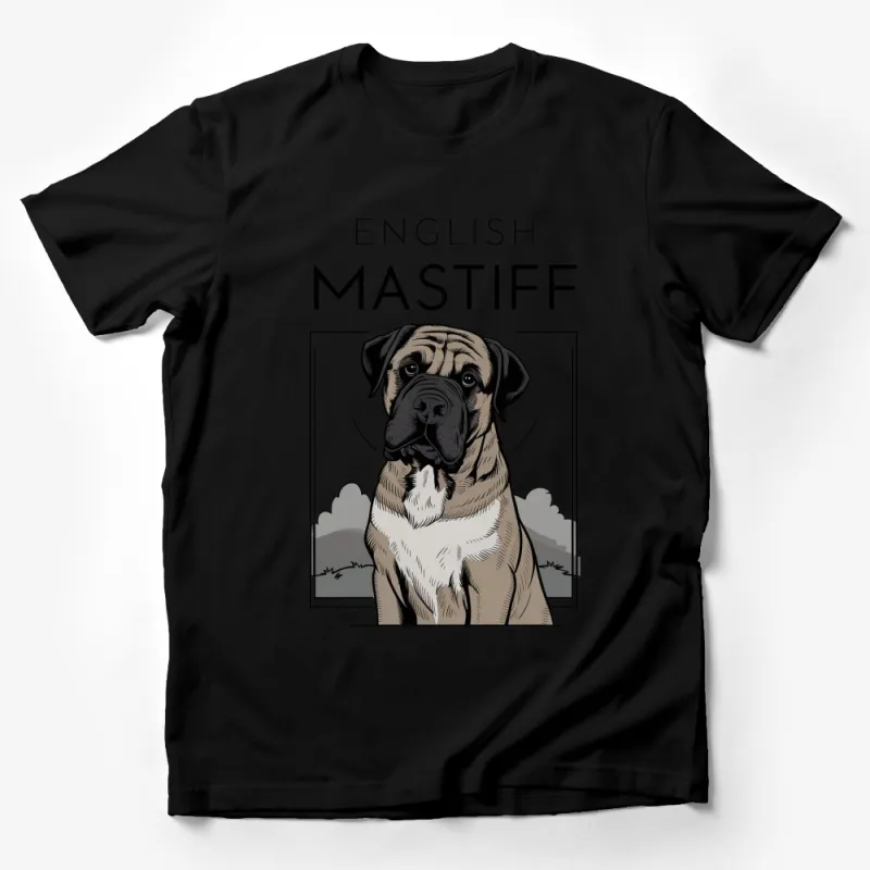 English Mastiff T-Shirt, Dog Lover Gift, Pet Owner Tee, Graphic Mastiff Shirt, Unisex Male T-Shirt