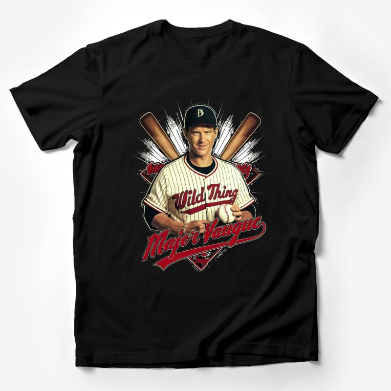 Vintage Baseball T-Shirt, Wild Thing Graphic Tee, Retro Sports Casual Wear, Unisex Baseball Movie Fan Shirt Male T-Shirt