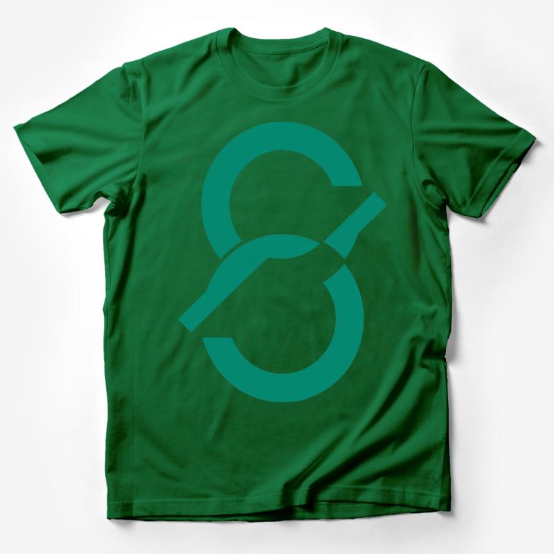 Abstract Green S Symbol Unisex T-Shirt, Modern Art Graphic Tee, Casual Streetwear, Unique Design Cotton Shirt for All Male T-Shirt