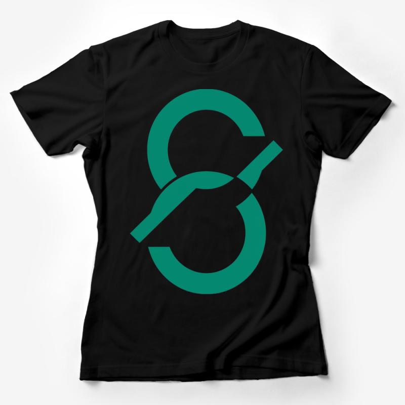 Abstract Green S Symbol Unisex T-Shirt, Modern Art Graphic Tee, Casual Streetwear, Unique Design Cotton Shirt for All Female T-Shirt