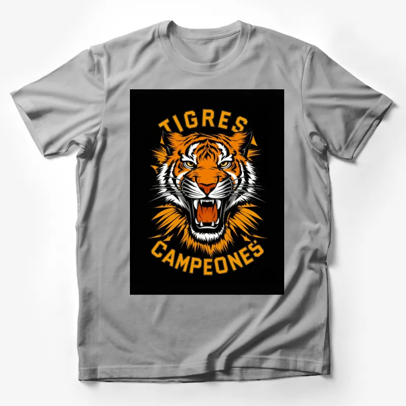 Tigres Campeones T-Shirt, Bold Tiger Design, Unisex Sports Tee, Unique Graphic Shirt Male T-Shirt