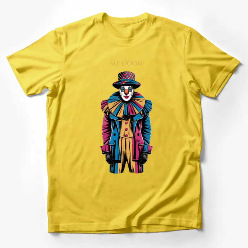 Colorful Clown Graphic T-Shirt, Vibrant Circus Style, Unisex Tee, Hip Hop Inspired, Streetwear Fashion, Unique Artistic Design Male T-Shirt