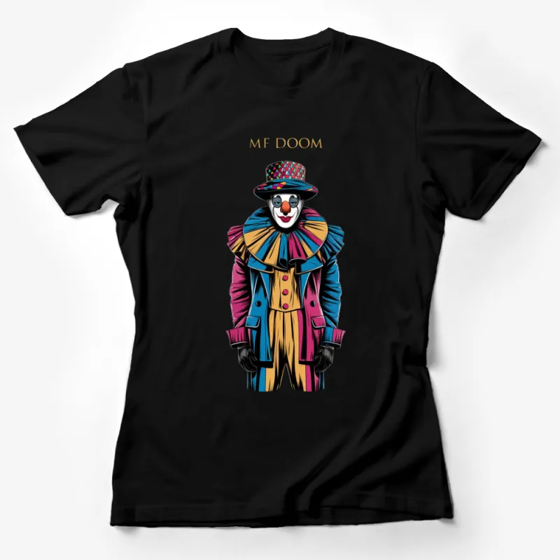 Colorful Clown Graphic T-Shirt, Vibrant Circus Style, Unisex Tee, Hip Hop Inspired, Streetwear Fashion, Unique Artistic Design Female T-Shirt