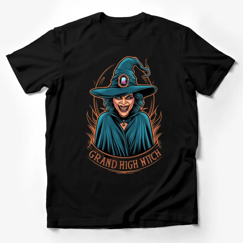 Grand High Witch Graphic T-Shirt, Vintage Witch Design, Halloween Spooky Tee, Fantasy Horror Apparel Male T-Shirt