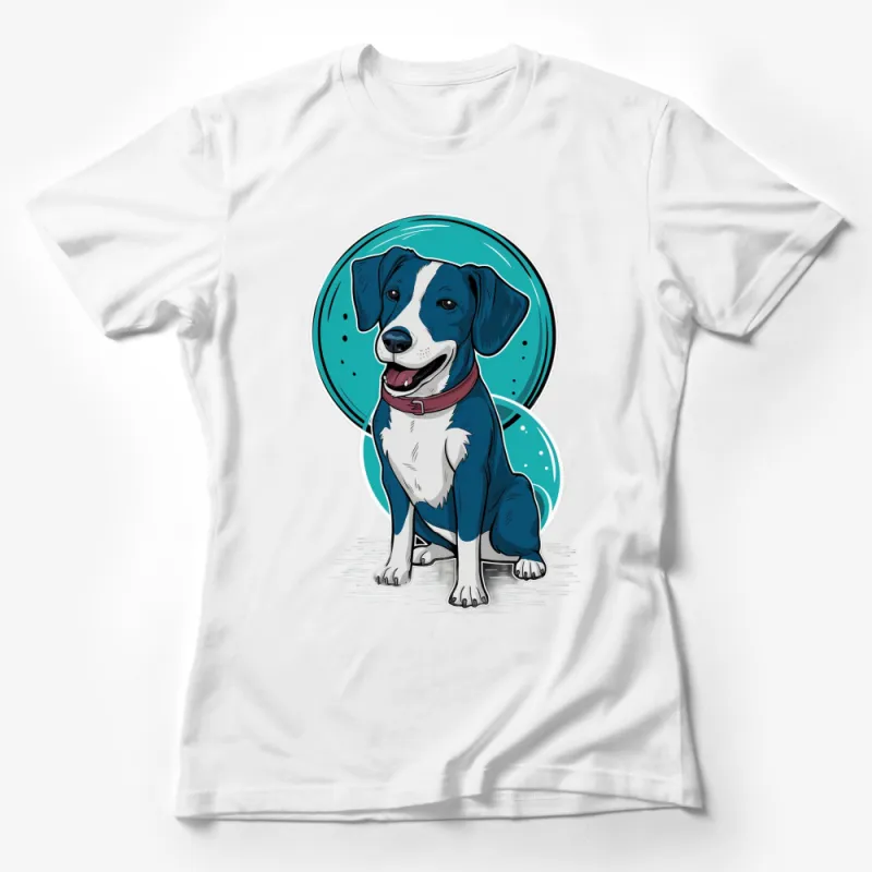 Stylish Cartoon Dog T-Shirt, Cute Pet Graphic Tee, Animal Lover Gift Idea Female T-Shirt