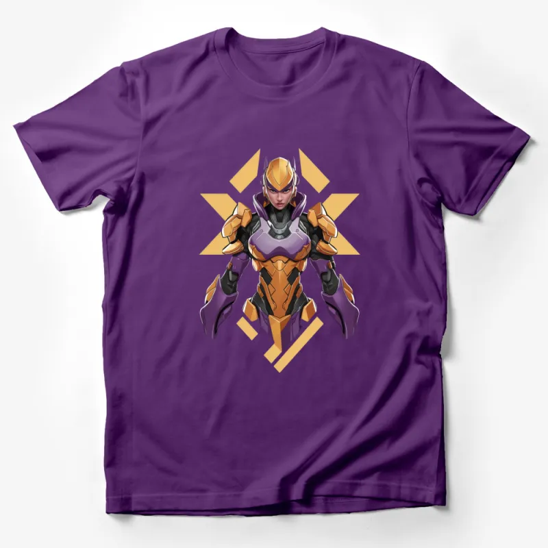 Futuristic Warrior Woman T-Shirt, Sci-Fi Armor Design, Fantasy Female Hero Tee, Unique Graphic Shirt Male T-Shirt