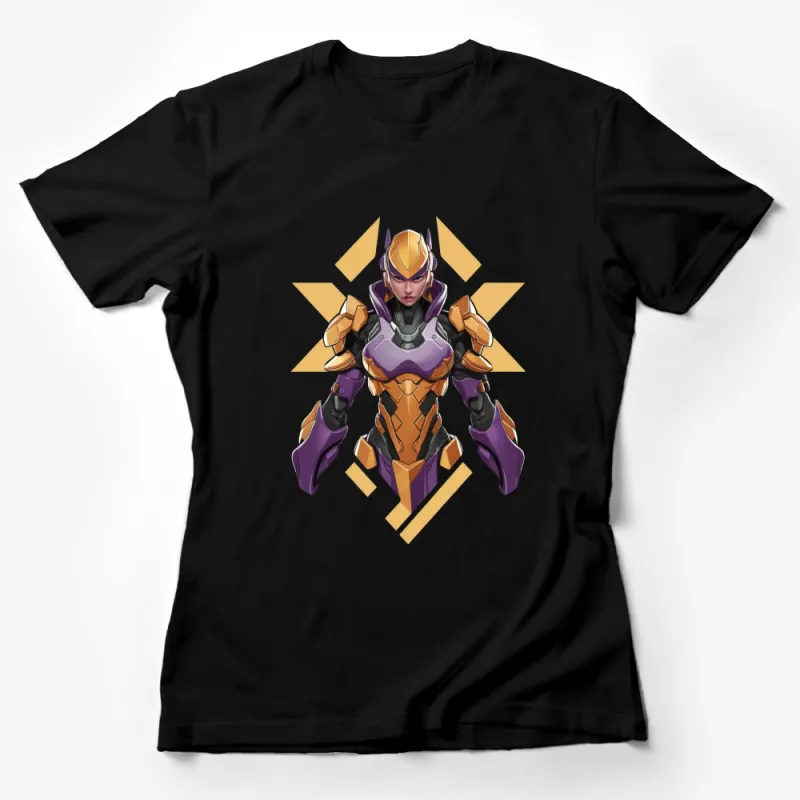 Futuristic Warrior Woman T-Shirt, Sci-Fi Armor Design, Fantasy Female Hero Tee, Unique Graphic Shirt Female T-Shirt