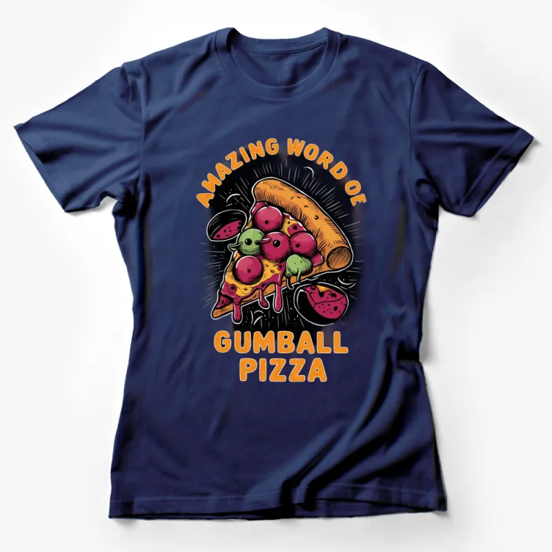 Amazing World of Gumball Pizza T-Shirt, Colorful Cartoon Graphic Tee, Unisex Female T-Shirt