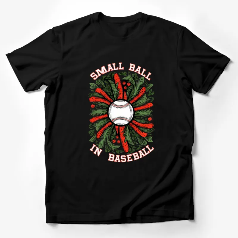 Vintage Baseball T-Shirt, Small Ball in Baseball Retro Design, Unisex Sports Tee Male T-Shirt